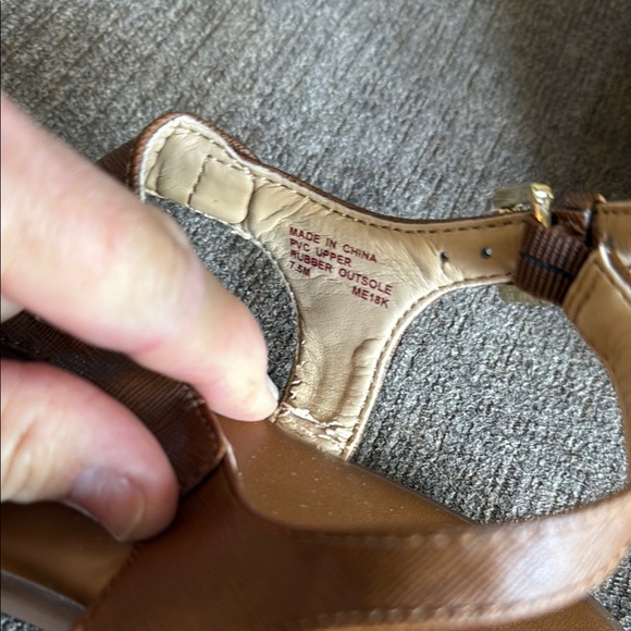 MICHAEL Michael Kors Brown Sandals for Women, Gold accents, size 7.5M - Picture 6 of 10